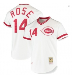 Pete Rose Cincinnati Reds Mitchell Ness Cooperstown Collection Jersey  White Jersey