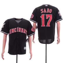 Reds 17 Chris Sabo Black Cool Base Jersey