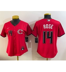 Women Cincinnati Reds 14 Pete Rose Red 2026 City Connect Stadium Stitched Baseball Jersey Women Cincinnati Reds 14 Pete Rose Red 2026 City Connect Stadium Stitched Baseball Jersey