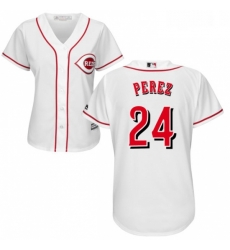 Womens Majestic Cincinnati Reds 24 Tony Perez Replica White Home Cool Base MLB Jersey