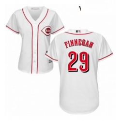 Womens Majestic Cincinnati Reds 29 Brandon Finnegan Replica White Home Cool Base MLB Jersey