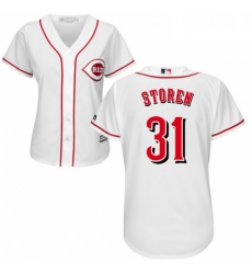 Womens Majestic Cincinnati Reds 31 Drew Storen Replica White MLB Jersey