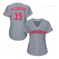 Womens Majestic Cincinnati Reds 39 Devin Mesoraco Authentic Grey Road Cool Base MLB Jersey