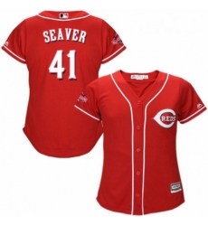 Womens Majestic Cincinnati Reds 41 Tom Seaver Replica Red Alternate Cool Base MLB Jersey 