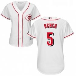 Womens Majestic Cincinnati Reds 5 Johnny Bench Authentic White Home Cool Base MLB Jersey