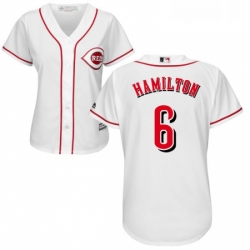 Womens Majestic Cincinnati Reds 6 Billy Hamilton Authentic White Home Cool Base MLB Jersey