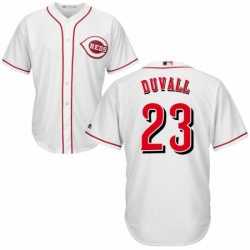 Youth Majestic Cincinnati Reds 23 Adam Duvall Replica White Home Cool Base MLB Jersey