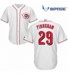 Youth Majestic Cincinnati Reds 29 Brandon Finnegan Replica White Home Cool Base MLB Jersey