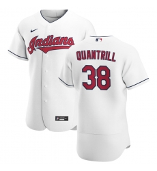 Men Cleveland Indians 38 Cal Quantrill Men Nike White Home 2020 Flex Base Team MLB Jersey