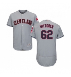 Mens Cleveland Indians 62 Nick Wittgren Grey Road Flex Base Authentic Collection Baseball Jersey