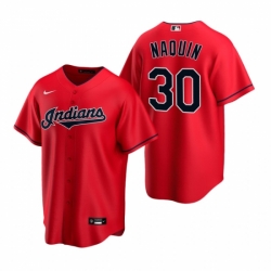 Mens Nike Cleveland Indians 30 Tyler Naquin Red Alternate Stitched Baseball Jerse