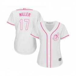 Womens Cleveland Indians 17 Brad Miller Replica White Fashion Cool Base Baseball Jersey 