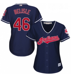 Womens Majestic Cleveland Indians 46 Matt Belisle Authentic Navy Blue Alternate 1 Cool Base MLB Jersey 