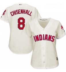 Womens Majestic Cleveland Indians 8 Lonnie Chisenhall Authentic Cream Alternate 2 Cool Base MLB Jersey