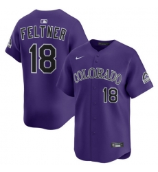 Men Colorado Rockies Nike Purple Alternate Limited Jersey Feltner Ryan 18