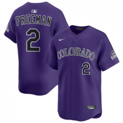 Men Colorado Rockies Nike Purple Alternate Limited Jersey Freeman Tyler 2