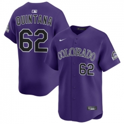 Men Colorado Rockies Nike Purple Alternate Limited Jersey QUINTANA 62