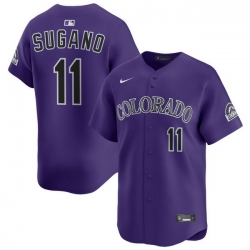 Men Colorado Rockies Nike Purple Alternate Limited Jersey Sugano Tomoyuki 11