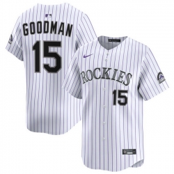 Men Colorado Rockies Nike White Alternate Limited Jersey Goodman Hunter 15