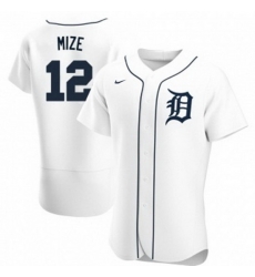 Men Detroit Tigers 12 Casey Mize White Flex Base Stitched jersey