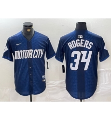 Men Detroit Tigers 34 Jake Rogers 2024 Navy City Connect Cool Base Limited Stitched Jersey 1