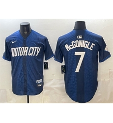 Men Detroit Tigers  7 Kevin McGonigle Navy City Connect Cool Base Limited Stitched Jersey