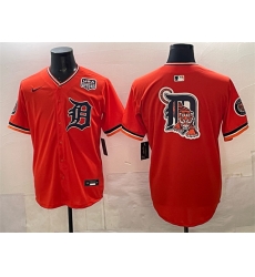 Men Detroit Tigers Team Big Logo Orange 2026 Alternate USA 250  Patch Vapor Premier Limited Stitched Baseball Jersey