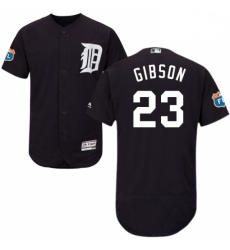 Mens Majestic Detroit Tigers 23 Kirk Gibson Navy Blue Alternate Flex Base Authentic Collection MLB Jersey