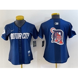 Women Detroit Tigers Team Big Logo 2024 Navy City Connect Cool Base Limited Stitched Baseball Jersey