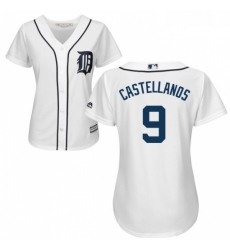 Womens Majestic Detroit Tigers 9 Nick Castellanos Authentic White Home Cool Base MLB Jersey