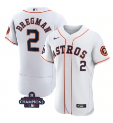 Men Houston Astros 2 Alex Bregman White 2022 World Series Champions Flex Base Stitched Baseball Jersey