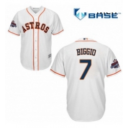 Mens Majestic Houston Astros 7 Craig Biggio Replica White Home 2017 World Series Champions Cool Base MLB Jersey