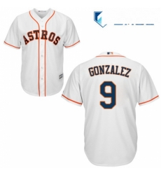 Mens Majestic Houston Astros 9 Marwin Gonzalez Replica White Home Cool Base MLB Jersey 