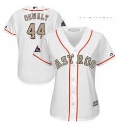 Womens Majestic Houston Astros 44 Roy Oswalt Authentic White 2018 Gold Program Cool Base MLB Jersey