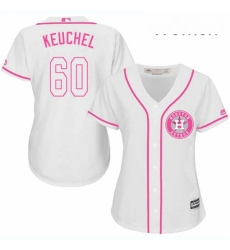 Womens Majestic Houston Astros 60 Dallas Keuchel Replica White Fashion Cool Base MLB Jersey