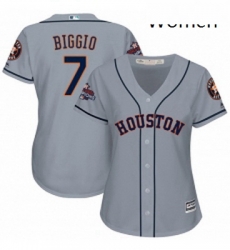 Womens Majestic Houston Astros 7 Craig Biggio Authentic Grey Road 2017 World Series Champions Cool Base MLB Jersey