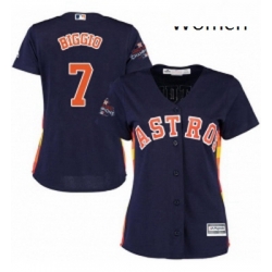 Womens Majestic Houston Astros 7 Craig Biggio Authentic Navy Blue Alternate 2017 World Series Champions Cool Base MLB Jersey