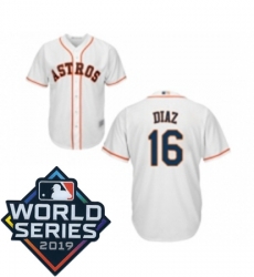 Youth Houston Astros 16 Aledmys Diaz White Home Cool Base Baseball jersey