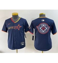 Youth Houston Astros Team Big Logo Navy 2025 City Connect Limited Stitched Baseball Jersey