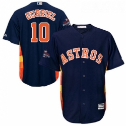 Youth Majestic Houston Astros 10 Yuli Gurriel Replica Navy Blue Alternate 2017 World Series Champions Cool Base MLB Jersey 