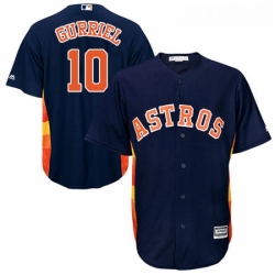 Youth Majestic Houston Astros 10 Yuli Gurriel Replica Navy Blue Alternate Cool Base MLB Jersey 