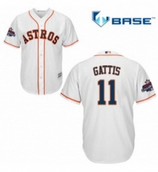 Youth Majestic Houston Astros 11 Evan Gattis Replica White Home 2017 World Series Champions Cool Base MLB Jersey