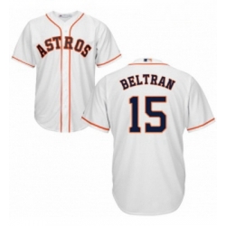 Youth Majestic Houston Astros 15 Carlos Beltran Authentic White Home Cool Base MLB Jersey