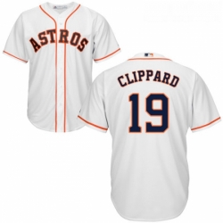 Youth Majestic Houston Astros 19 Tyler Clippard Authentic White Home Cool Base MLB Jersey 