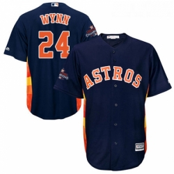 Youth Majestic Houston Astros 24 Jimmy Wynn Replica Navy Blue Alternate 2017 World Series Champions Cool Base MLB Jersey 