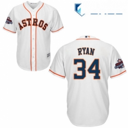 Youth Majestic Houston Astros 34 Nolan Ryan Authentic White Home 2017 World Series Champions Cool Base MLB Jersey