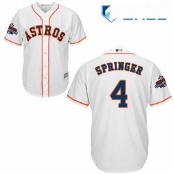 Youth Majestic Houston Astros 4 George Springer Authentic White Home 2017 World Series Champions Cool Base MLB Jersey