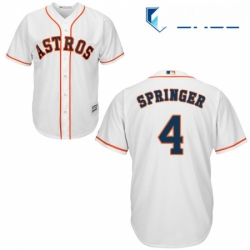 Youth Majestic Houston Astros 4 George Springer Authentic White Home Cool Base MLB Jersey