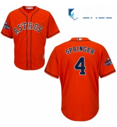 Youth Majestic Houston Astros 4 George Springer Replica Orange Alternate 2017 World Series Champions Cool Base MLB Jersey