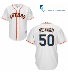 Youth Majestic Houston Astros 50 JR Richard Authentic White Home Cool Base MLB Jersey